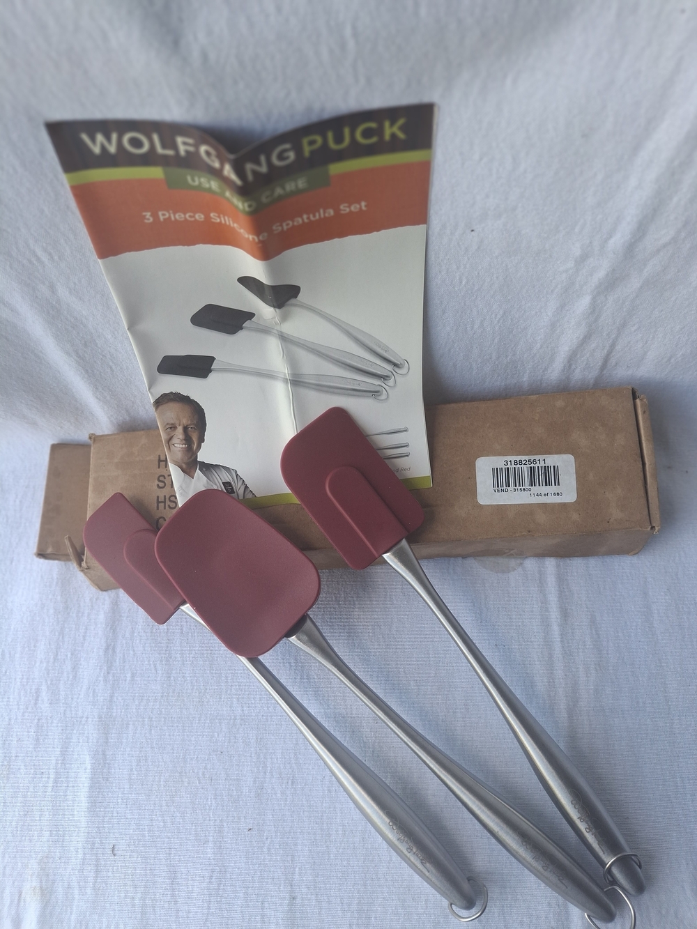 Wolfgang Puck Red Silicone Spatula Set - 3 Piece